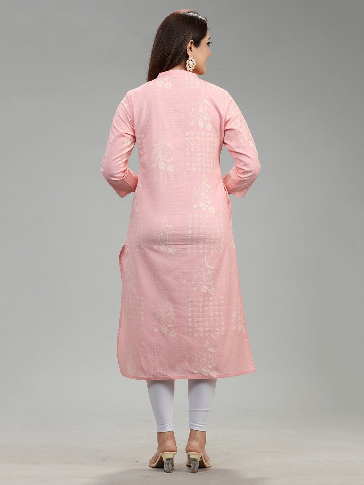 Cotton Culture Baby Pink Embroidered Straight Kurta