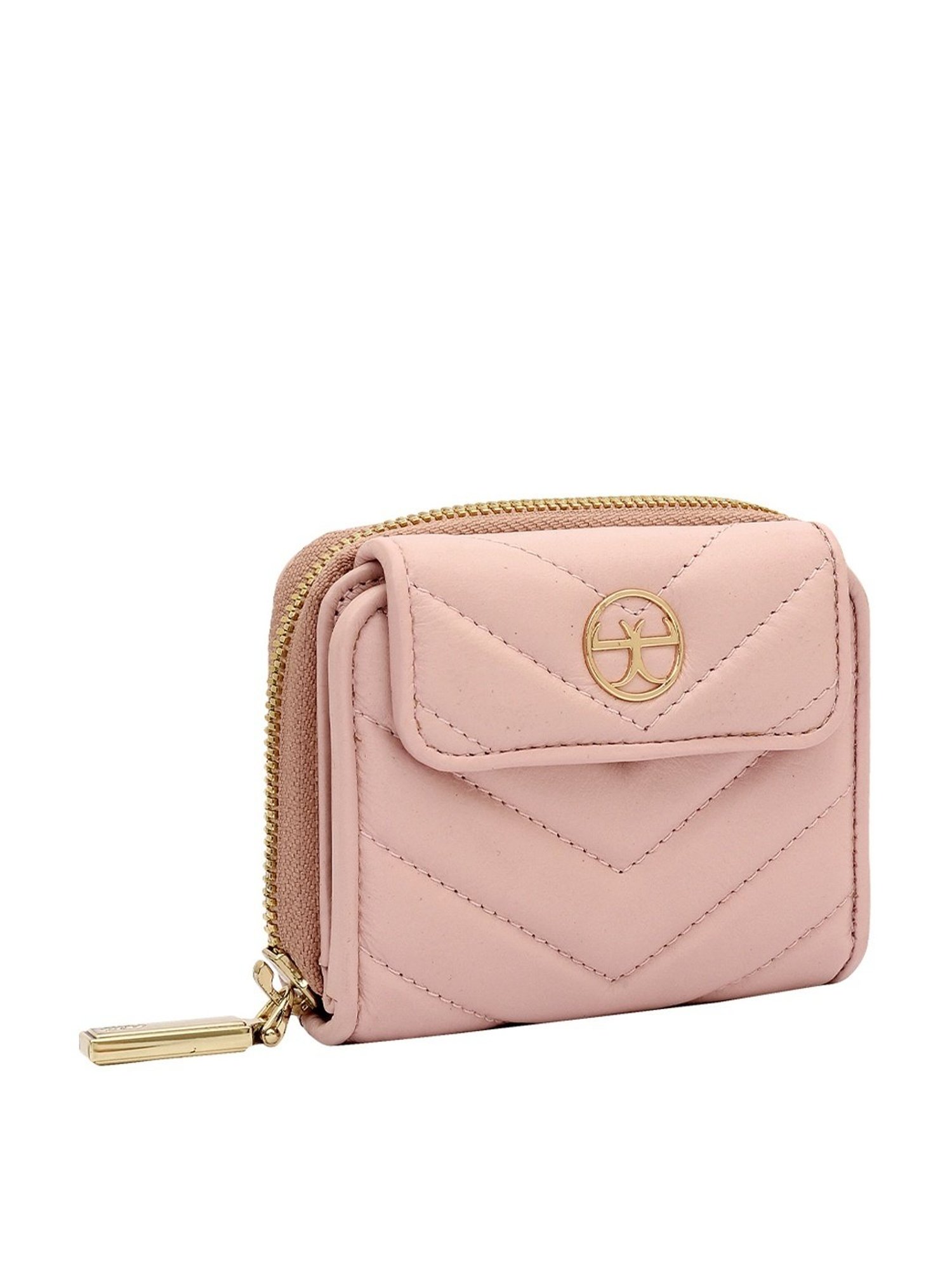 Eske Paris Pink Textured Zip Around Wallet for Women