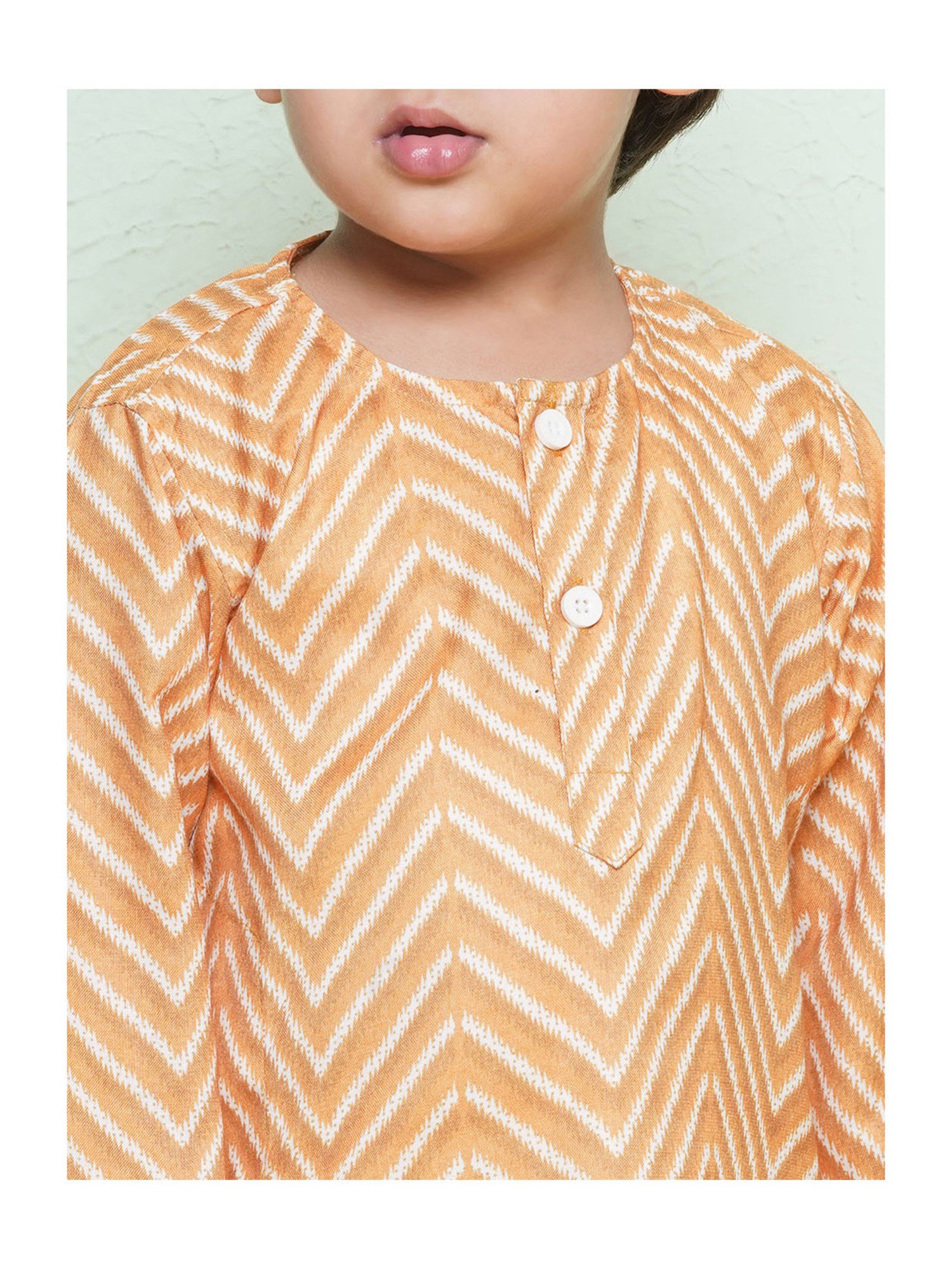 VASTRAMAY Kids Pink & White Floral Print Kurta Set