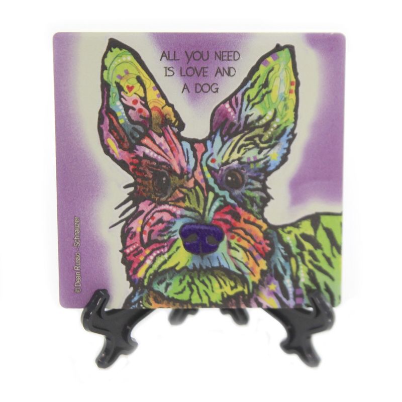 Animal 4.0" Schnauzer Cork Back Coaster Easel Sjt Enterprises  -  Coasters