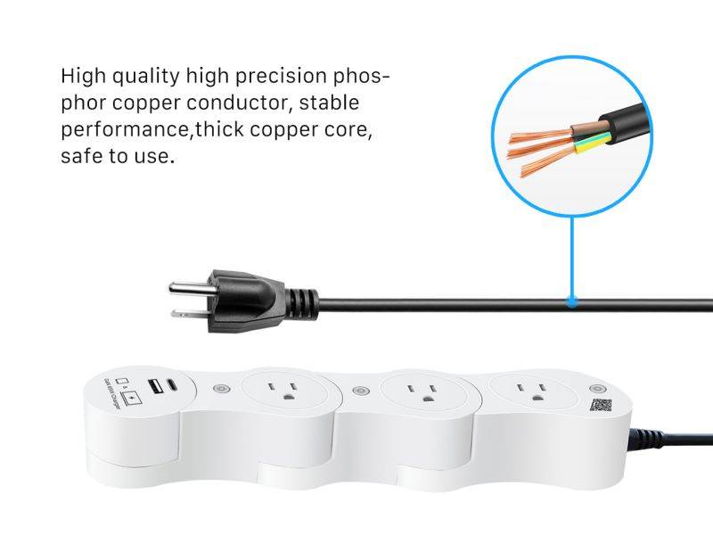EDO Pivot Power Smart Outlet with 65W GaN Fast Charging Module for Macbook&iphone, Three Smart Sockets Work with Amazon Alexa&nbsp;/ Echo/ Dot / Tap, Smart Power Strip Smart Socket with USB Charger