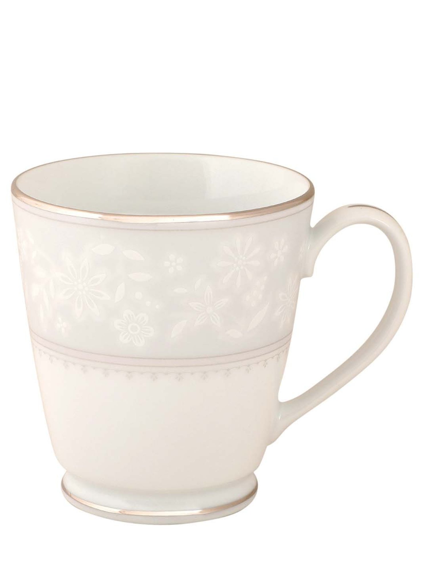 NORITAKE Hearth Off-White & Light Grey Porcelain WINTER SONATA Milk Mug (0.37 L) - Set of 1
