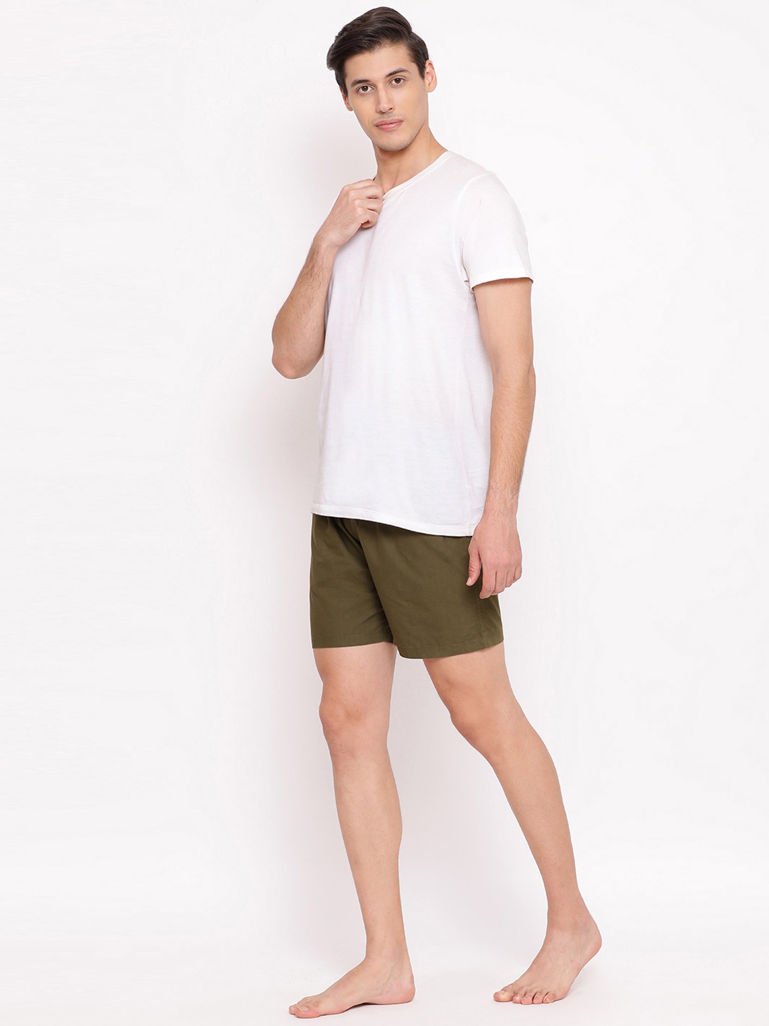 Crimsoune Club Olive Green Cotton Slim Fit Boxers