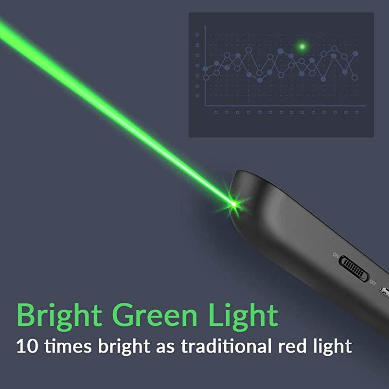 Presenter with Laser Pointer Presentation Remote Presentation Clicker for mac Laser Pointer 24GHz USB Powerpoint PPT Clicker Flip Pen for Office TeacherSupport Hyperlink Black