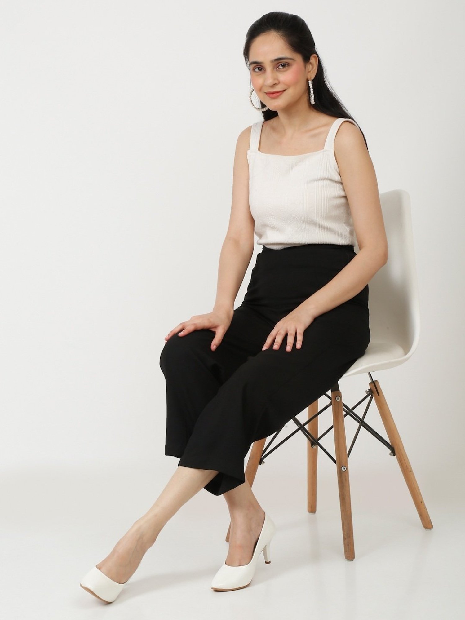 Flat N Heels Women's White Stiletto Pumps