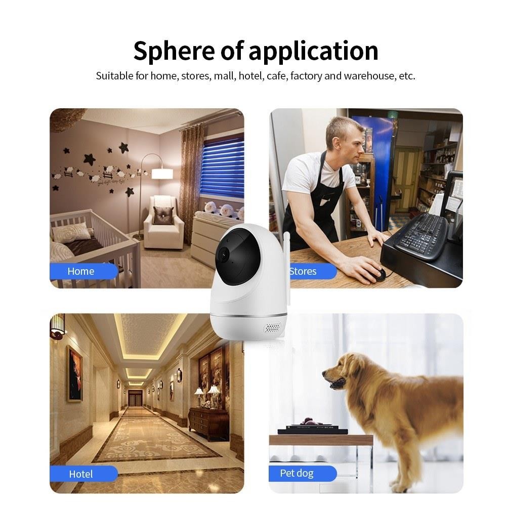 Smart PTZ IP Cameras Wifi Indoor Wireless Security Camera 9 LEDs Phone Control Motion Detection Night Vision 2-Way Audio TF Card Slot APP: IPC360 UK Plug