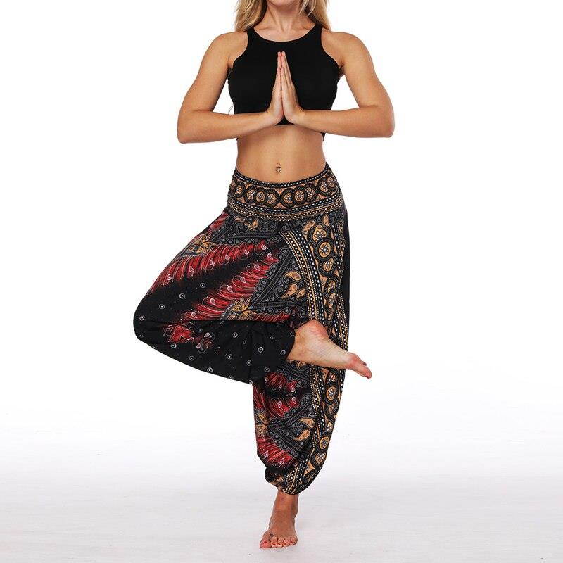 Women Yoga Pants Elastic Wide Leg Yoga Pants Casual Boho Harem Long Trousers for Yoga Dance Soft Modal for Indoor Home Sports