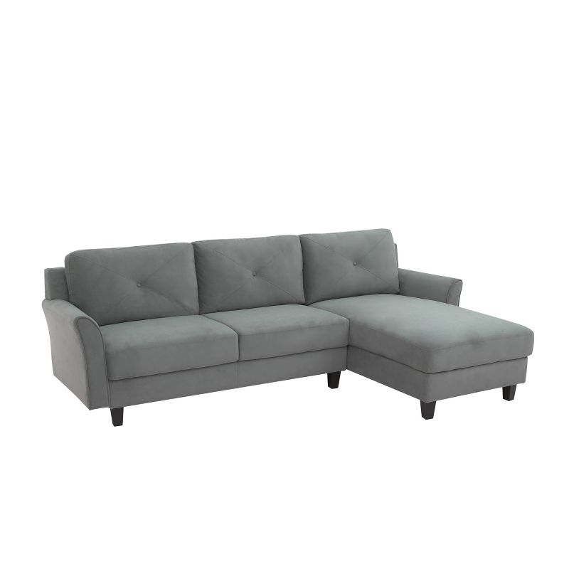 Hansen 3 Seat Sectional Sofa with Curved Arms Light Gray - Lifestyle Solutions