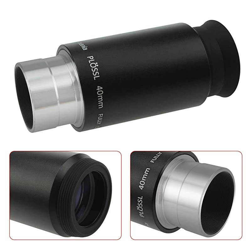 125 40mm Plossl Telescope Eyepiece 4Element Plossl Design Threaded for Standard 125inch Astronomy Filters