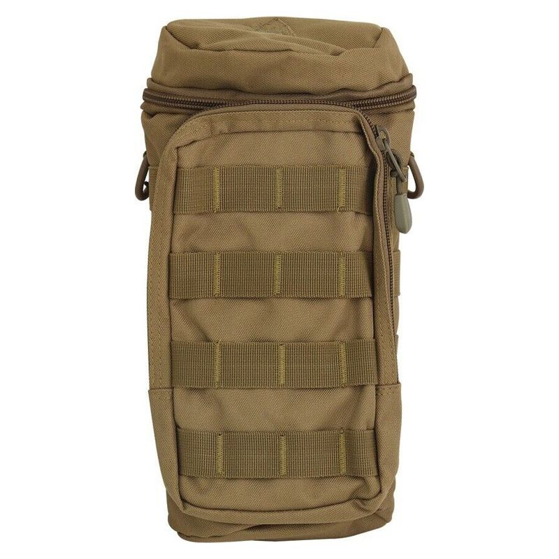 Pathfinder Outdoor Portable Water Bottle Carry Bag with Adjustable Strap and Shoulder Pad for Hiking, Camping, Hunting, and the Classroom, Coyote Tan