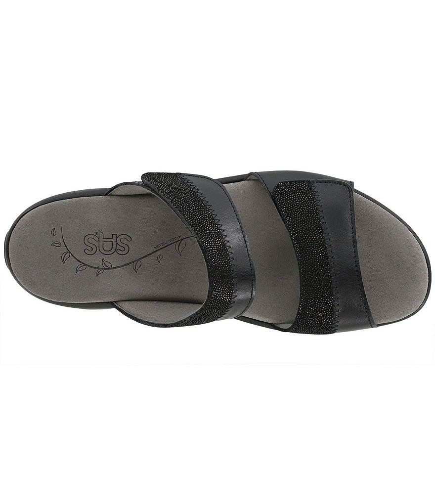 SAS Nudu Dot Printed Leather Wedge Slides