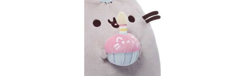 GUND Pusheen Snackables 10.5 " Birthday Cupcake Plush Stuffed Animal - Gray