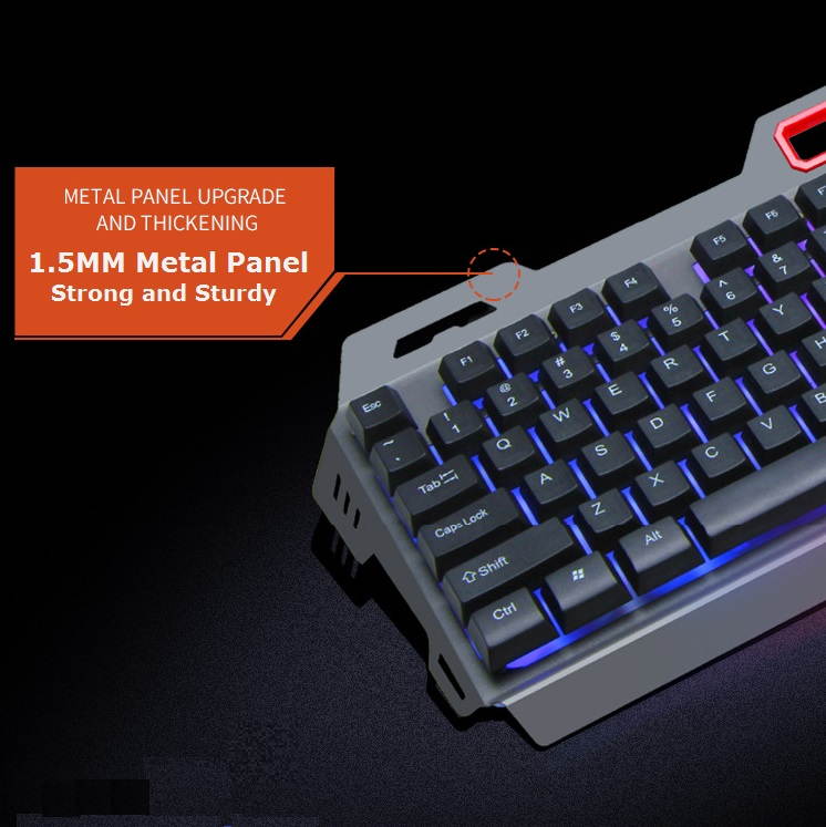 UKCOCO Gaming Keyboard and Mouse, Wired LED Colorful Backlit Ergonomic Mechanical Feeling, for Windows PC Gamer PS4 Xbox one