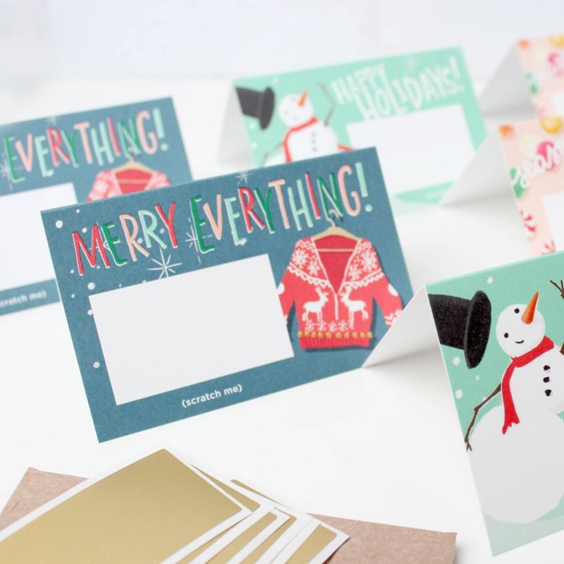 Assorted Holiday Scratch off Mini Note Cards