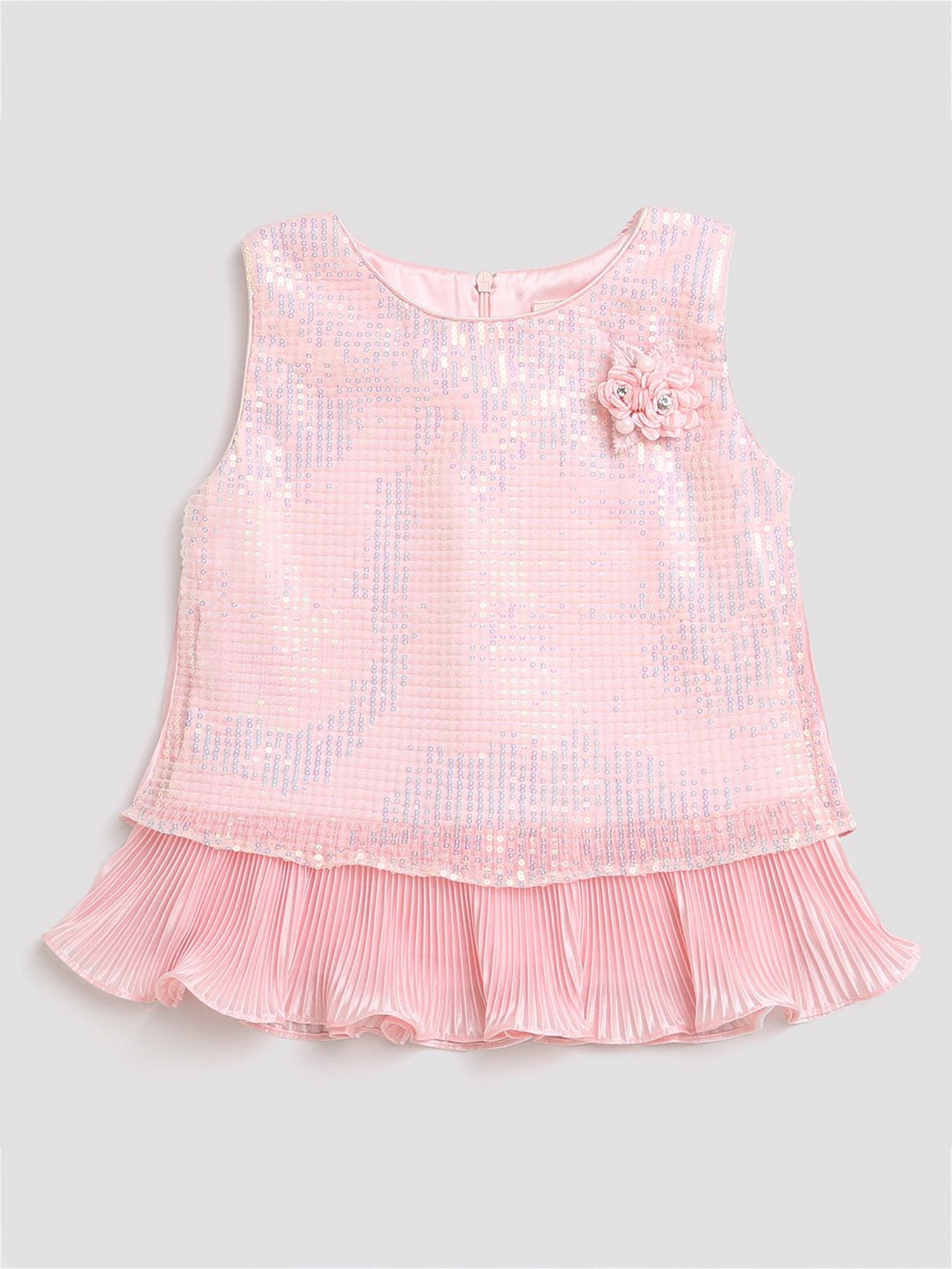 Tiny Girl Light Pink Embellished Top