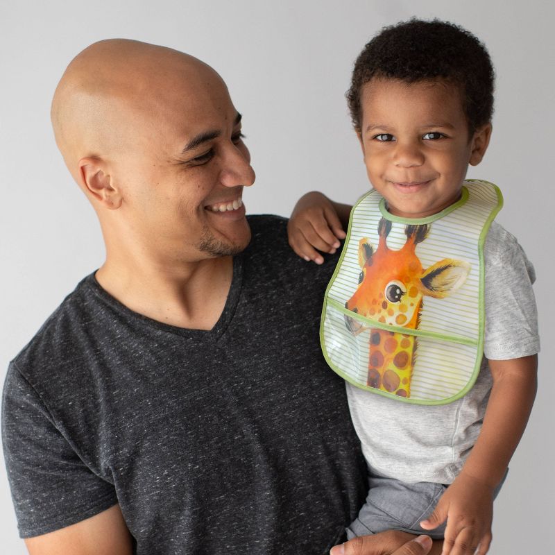 Neat Solutions Terry Toddler Bib Set Peva/Knit - Safari - 3pk