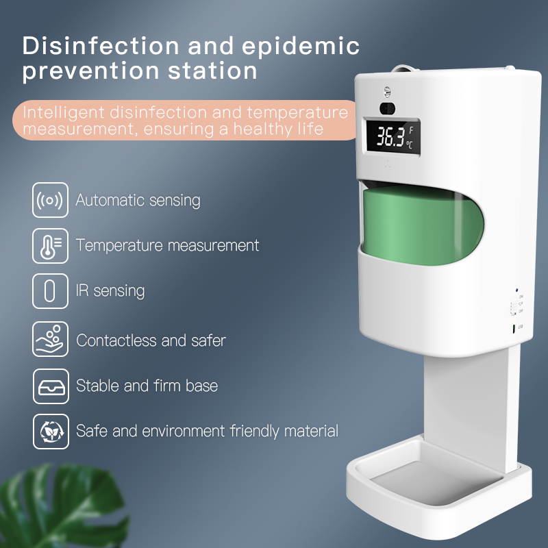 Blueskysea Soap Dispenser with Non-Contact Thermometer,Wall-Mounted Temperature Scanner,Automatic Soap Dispenser 1100ml for Home,School,Hospital, Office, Airport ect.