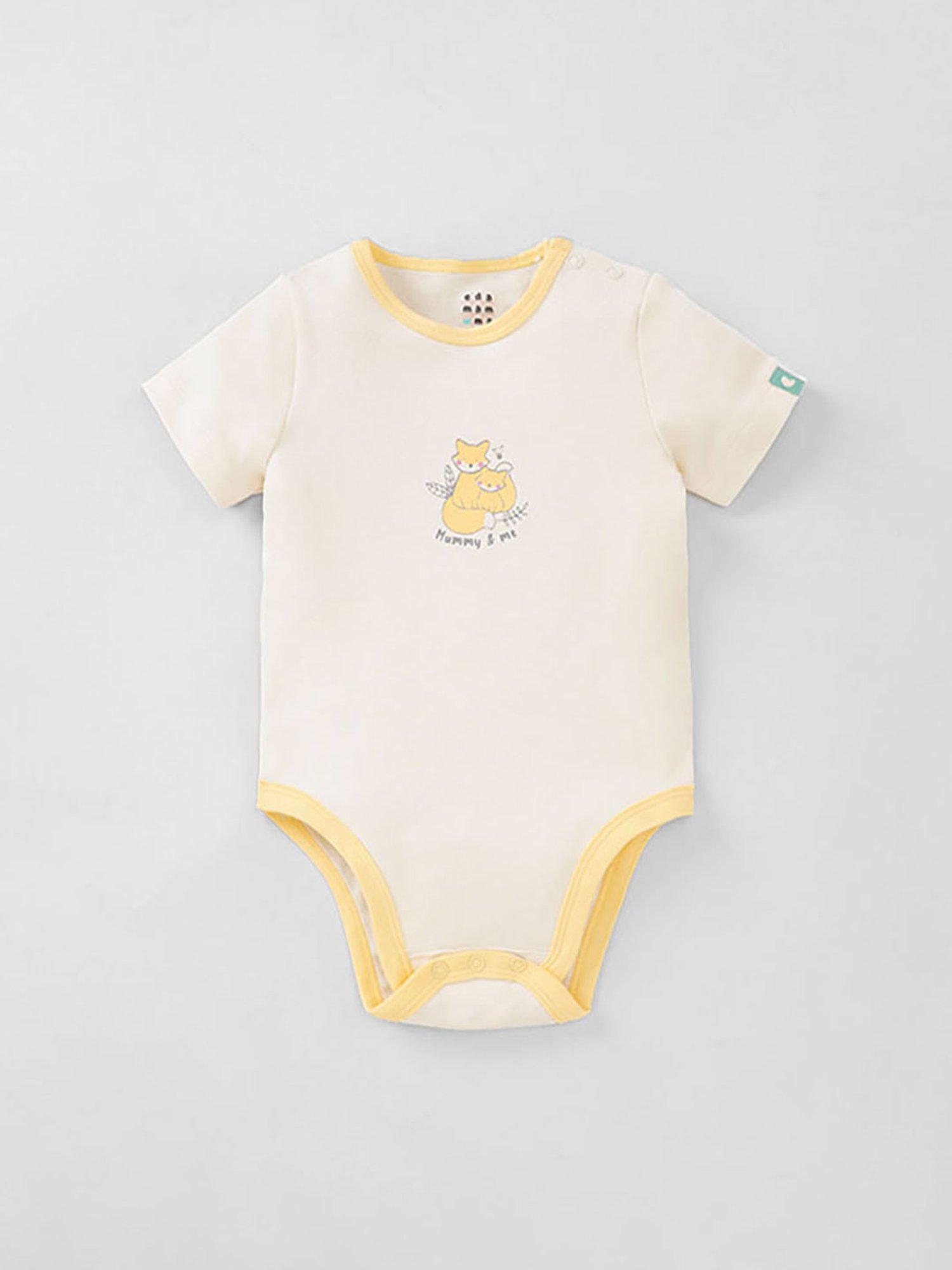 Ed-a-Mamma Baby Blue & White Printed Bodysuit (Pack Of 2)