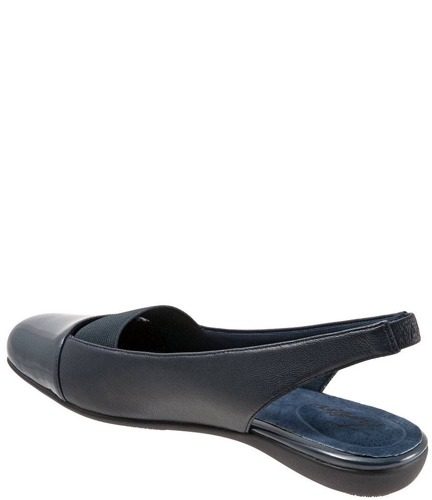 Trotters Sarina Square Cap-Toe Slingback Flats