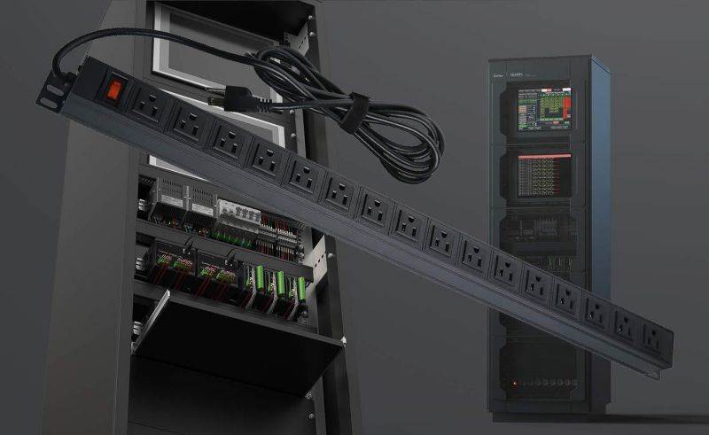 24 Outlets Heavy Duty Metal Power Strip with 9.8ft Cord and Power Switch Control, Rack-Mount PDU Power Strip,Offers 1U/15A/125V, 1875W Maximum Power,Black