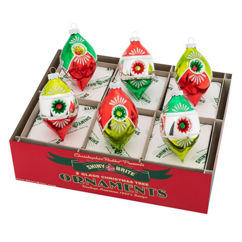 Shiny Brite 3.5" Hs Multi Reflector Tulips Holiday Splendor  -  Ornament Sets