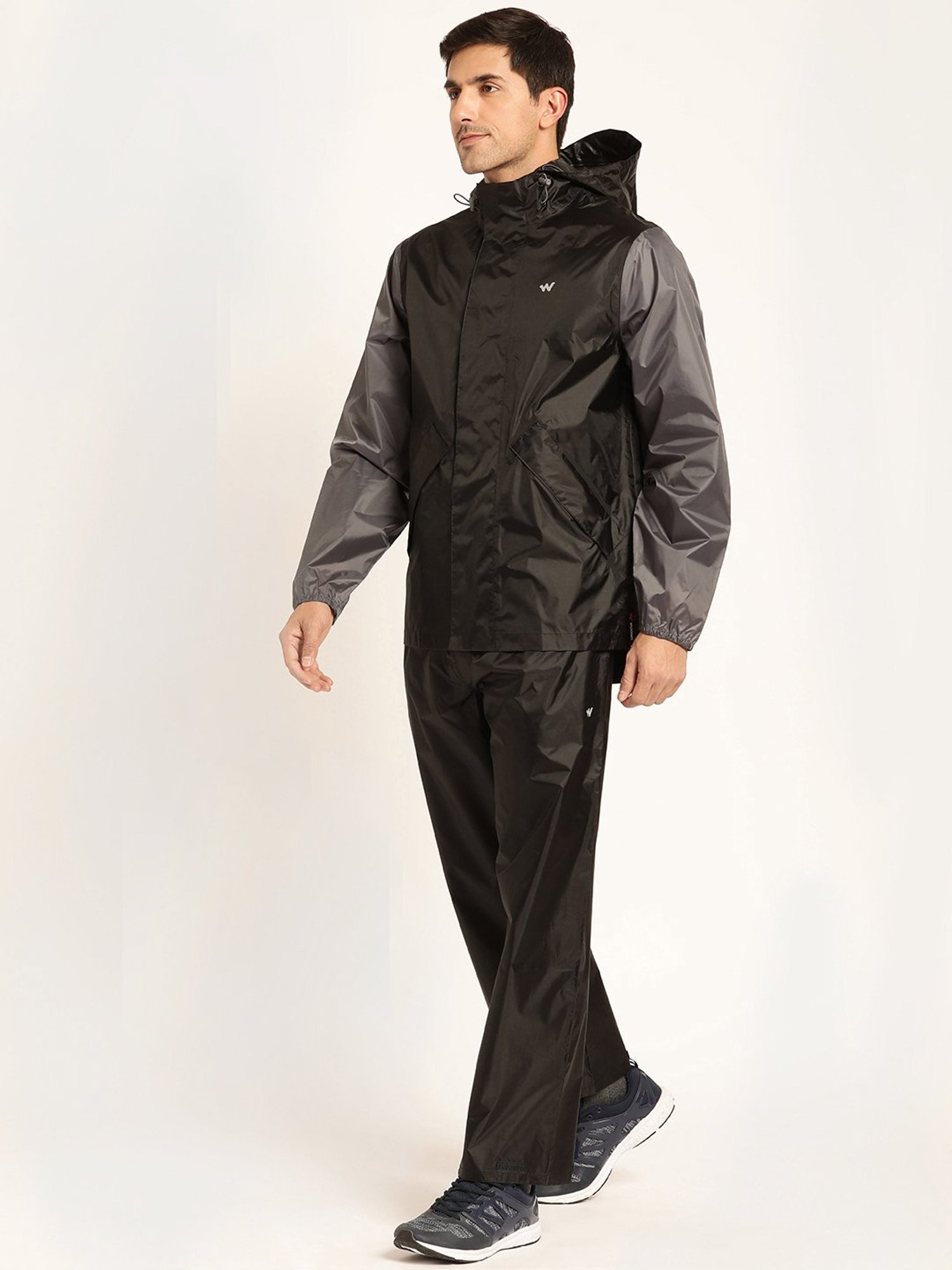 Wildcraft Black Hooded Raincoat Set