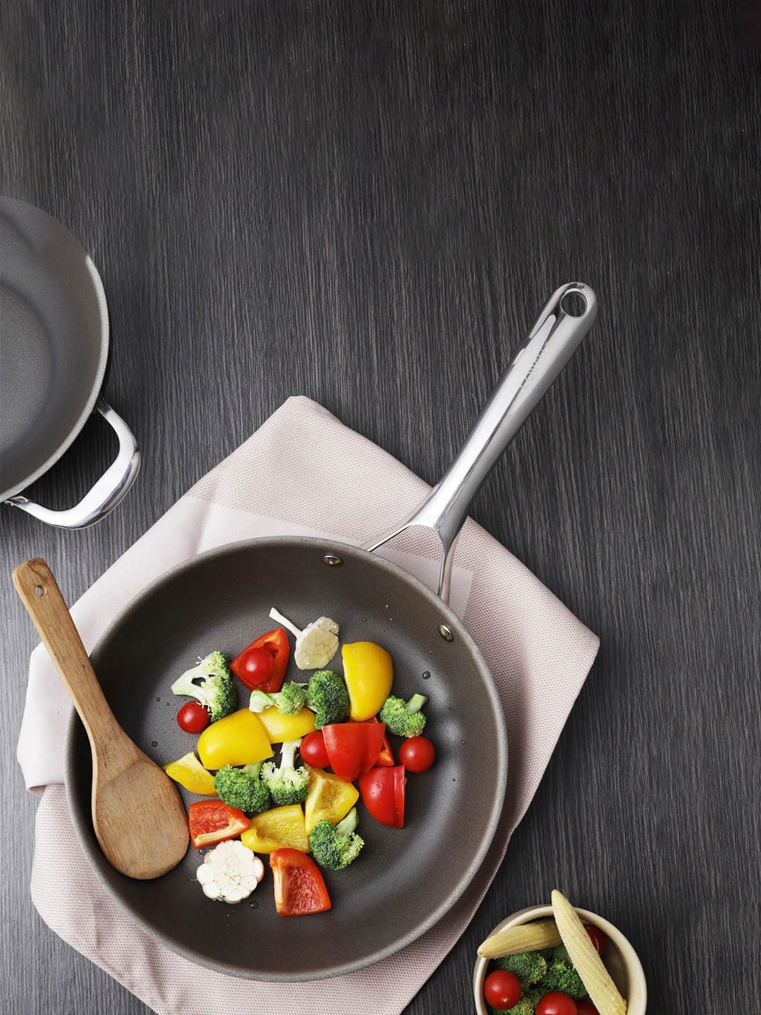 Corelle Duranano ?Grey ?Stainless Steel Fry Pan 28 cm