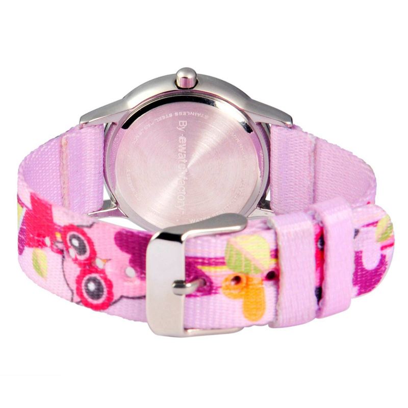 Disney Girls' Red Balloon Love Owl Stainless Steel Time Teacher Watch