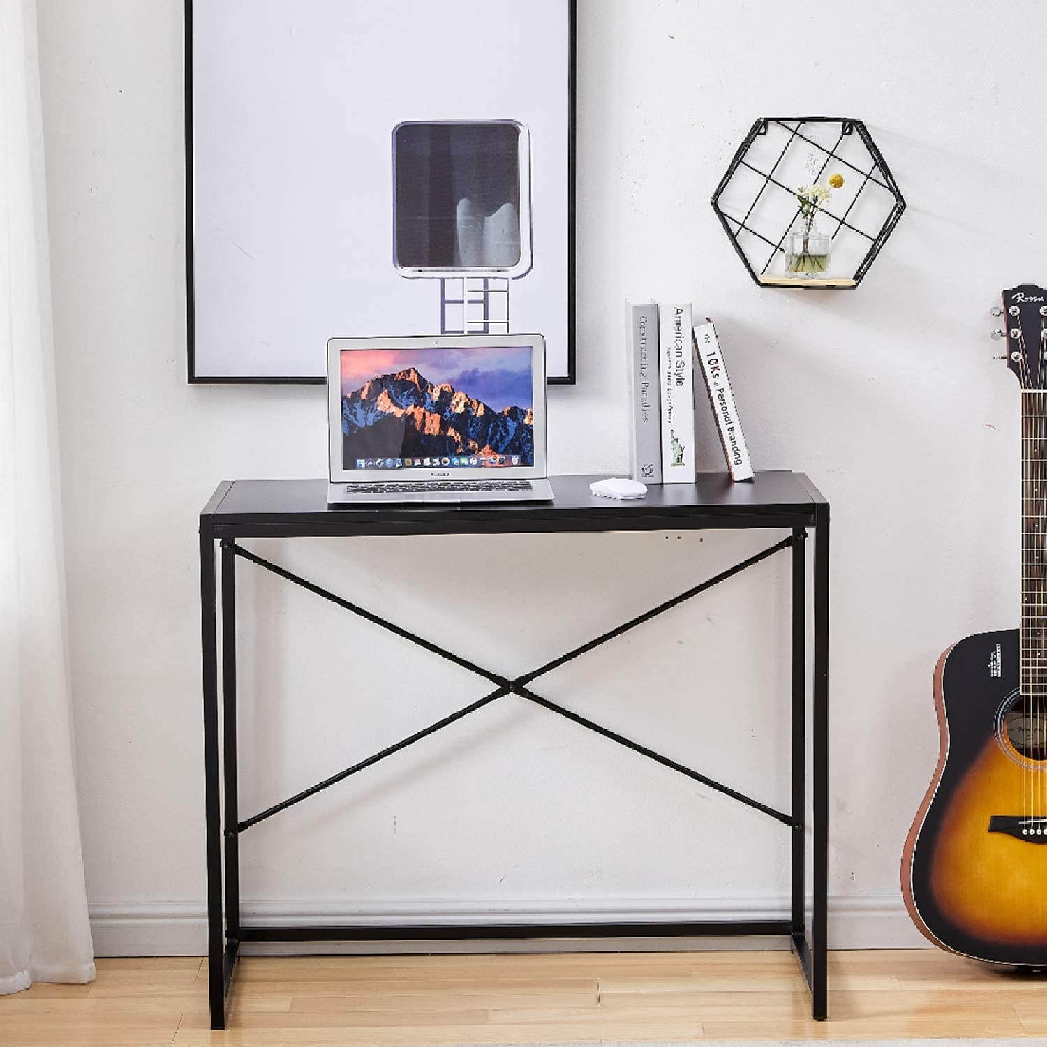 Lifetech Computer Desk 43.3" Modern Study Writing Desk for Home Office Simple Small Desk for Small Spaces, Black