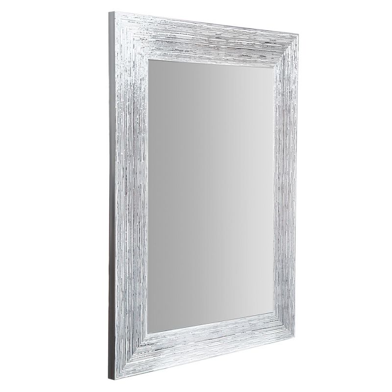 16"x20" Textured Wall or Leaner Mirror Gray- Gallery Solutions