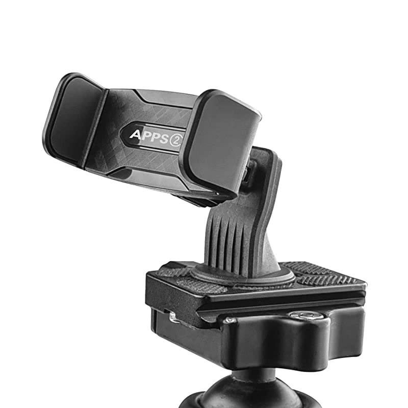 Cell Phone Tripod Adapter Mount Holder with Quick Swivel Adjustable Clamp Compatible with iPhone, Samsung Smartphone and All Phones for Video Recording Photo Booth Live Music Camera