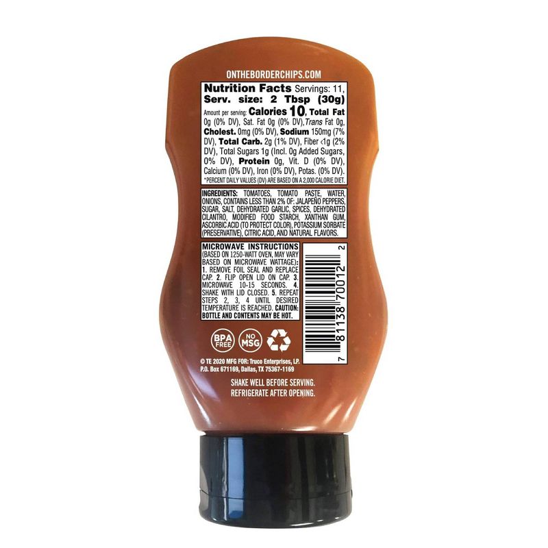 On The Border Medium Salsa Squeeze Bottle - 11.5oz