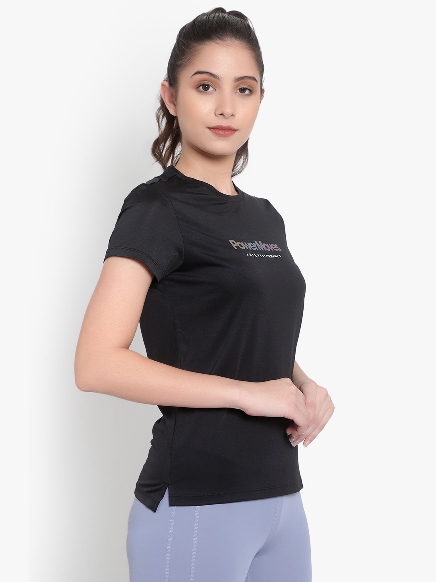 Anta Black Printed Sports T-Shirt