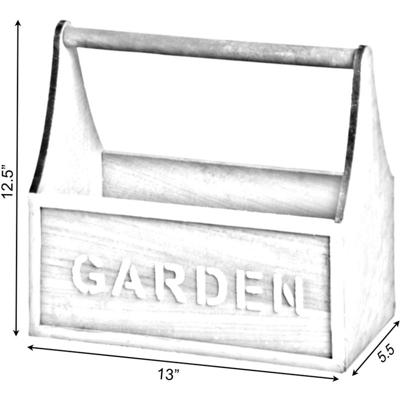 Gardenised Distressed Wood Garden Carry Planter