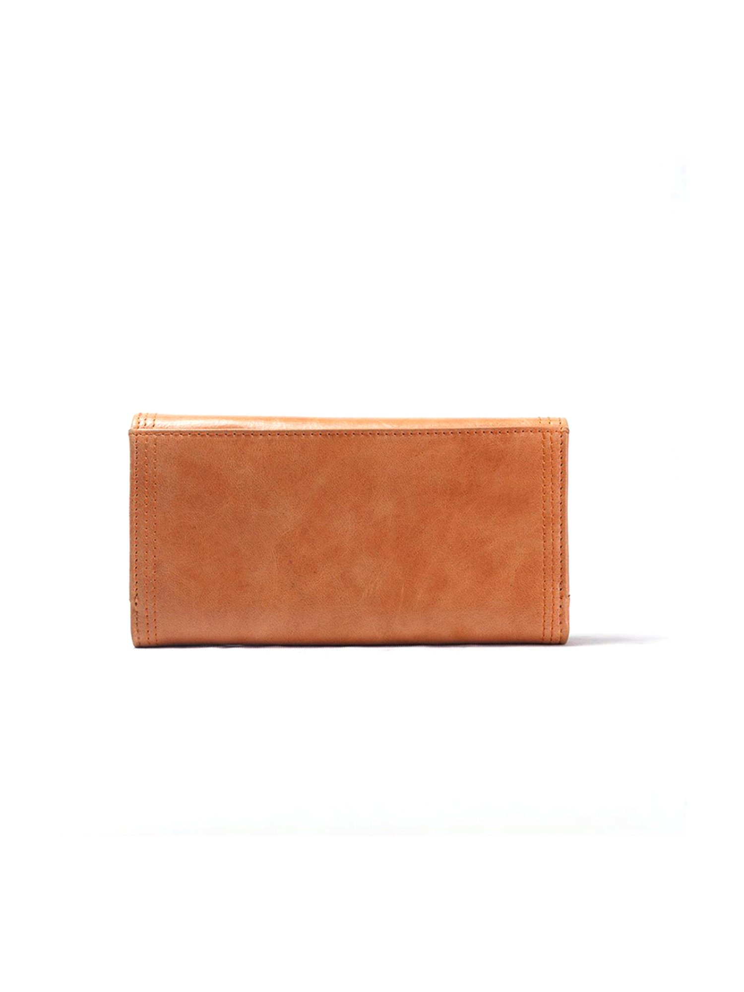 RI2K London Tan Leather Tri-Fold Wallet