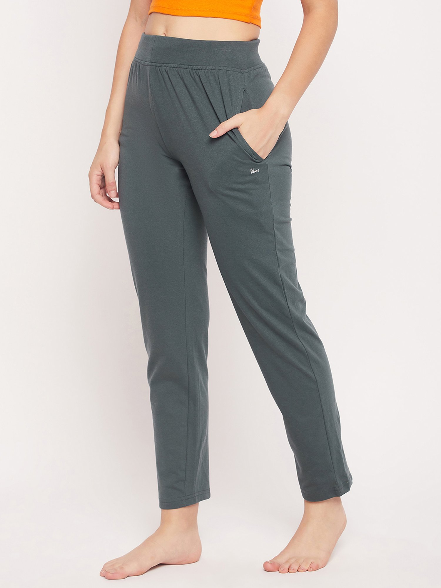 Okane Grey Mid Rise Lounge Pants