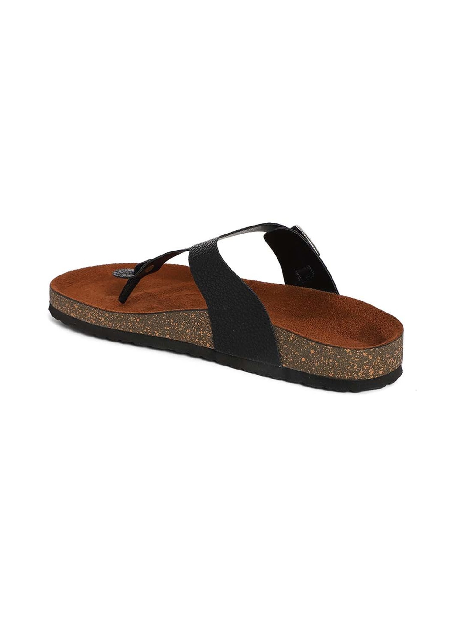 Mozafia Women's Jet Black Thong Sandals