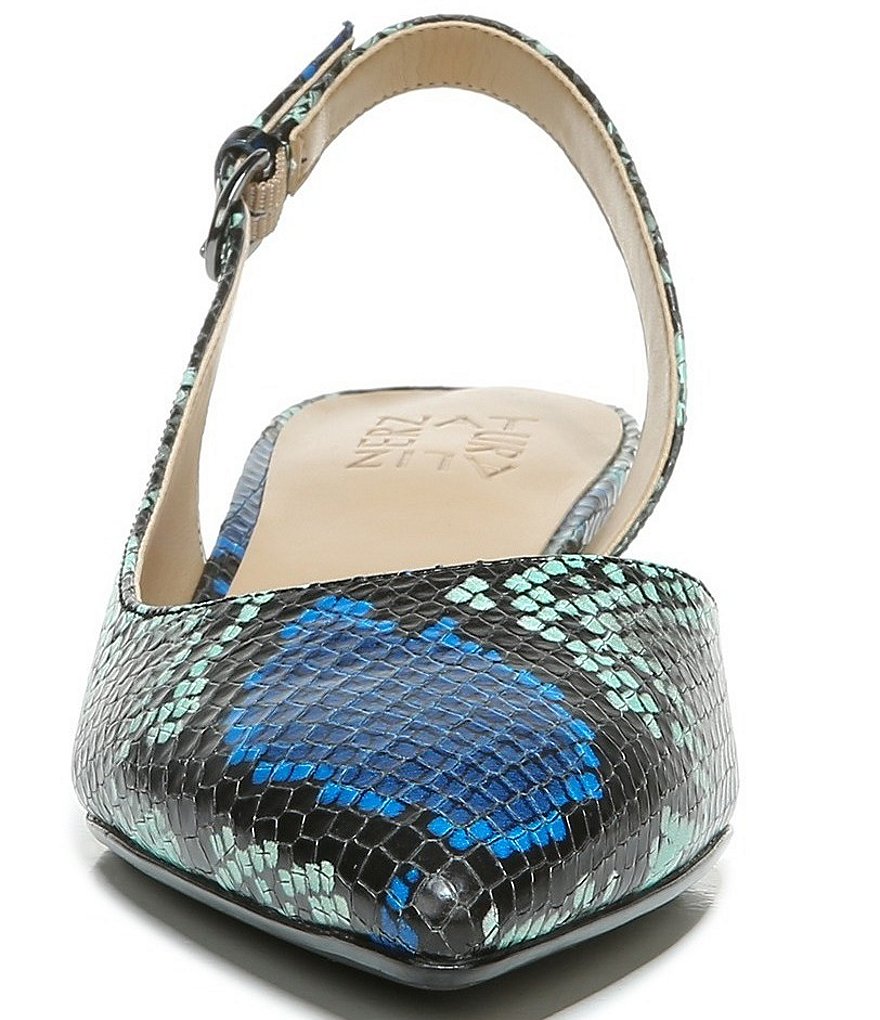 Naturalizer Banks Snake Print Leather Slingback Dress Pumps