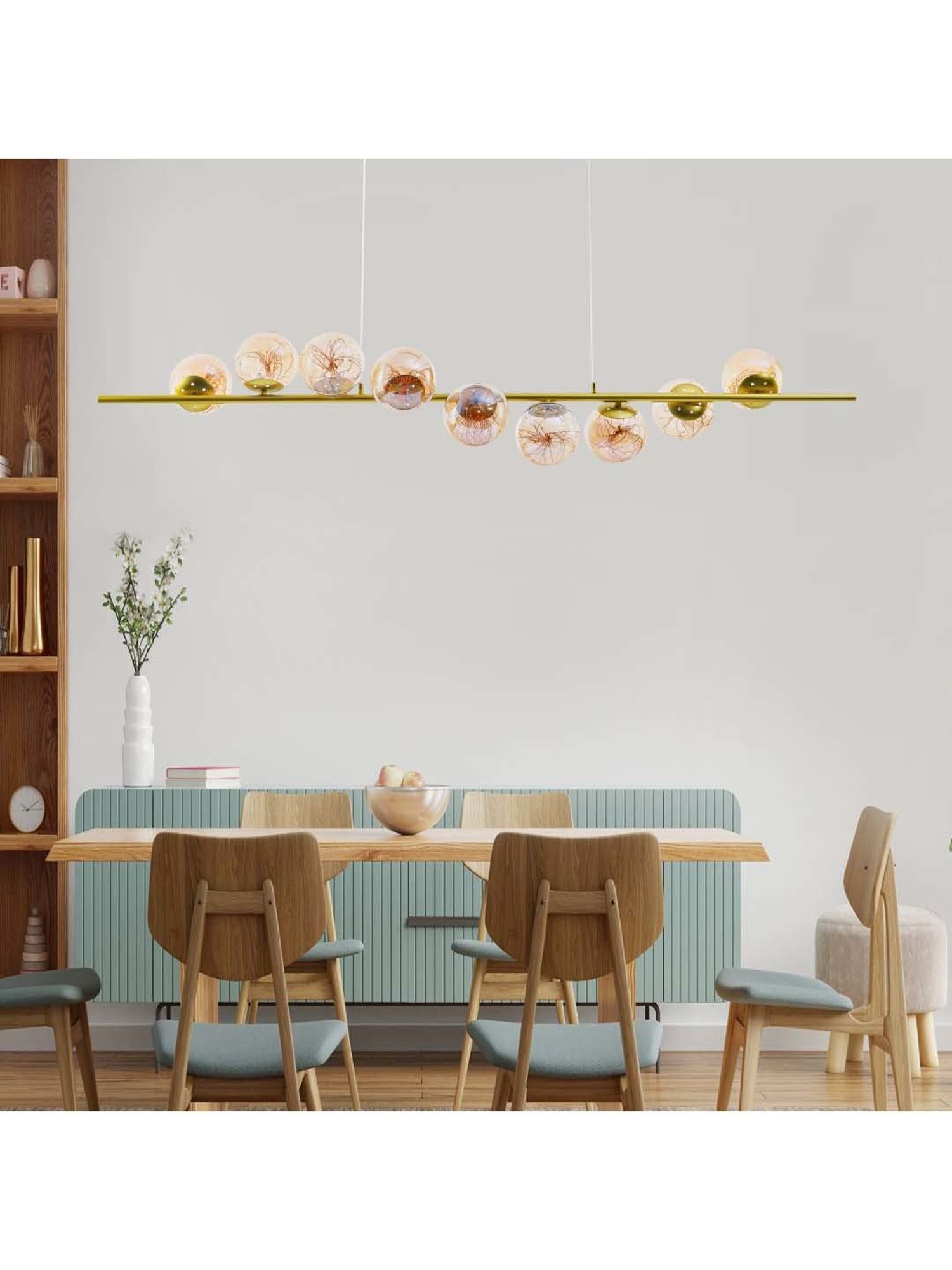 Kapoor E Illuminations Hardware Brass Glass Led Chandelier