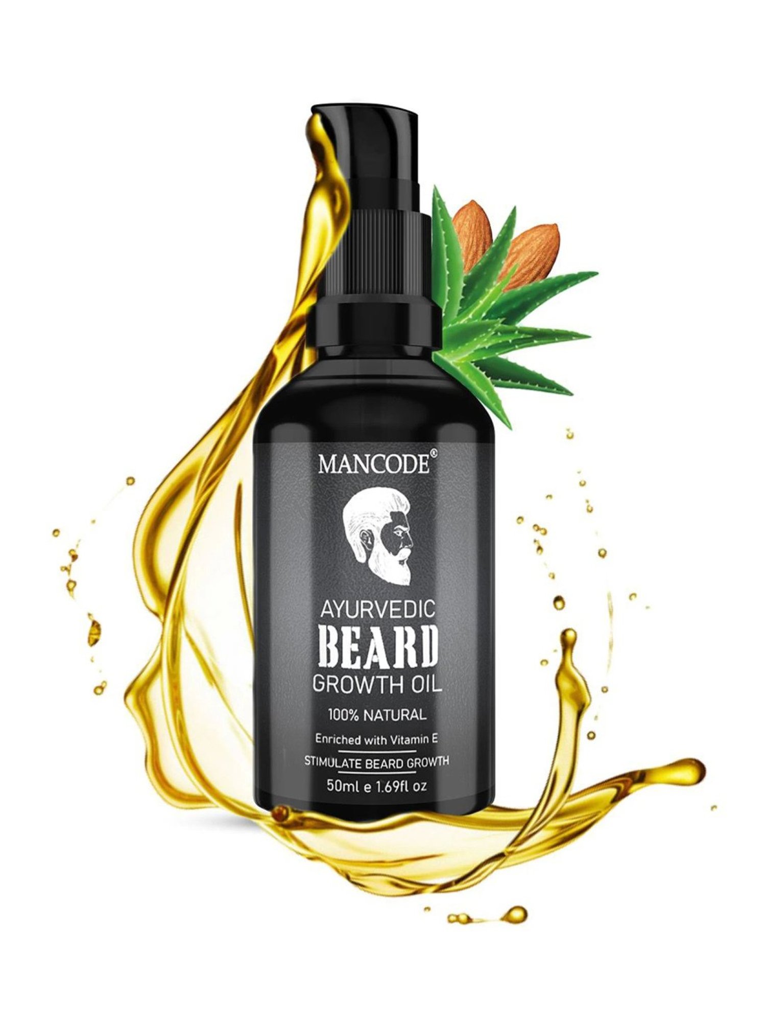 THE REAL MAN Beard Growth Oil 100 Percent Organic Beard & Moustache Hair Growth Oil - 50 ml