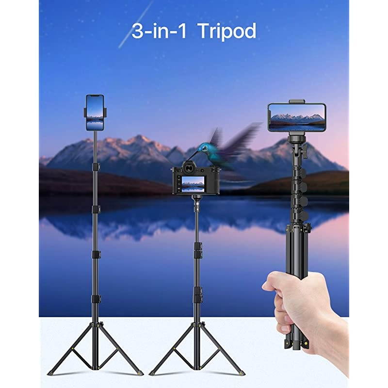 Premium Selfie Stick Tripod with Bluetooth Remote 51quot Extendable AllinOneTripod Stand for iPhone amp Android amp Camera Lightweight amp Sturdy Universal Phone Holder for iPhone 11 Series