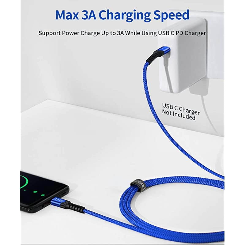 USB C to USB C 60W Cable 3Pack 03m+1m+2m USB Type C Charger Cord Compatible with Samsung Galaxy S20+ Note 20 Ultra Note 10+ MacBook AirPro 13 iPad Pro 20202018 Pixel 234 XL etcBlue