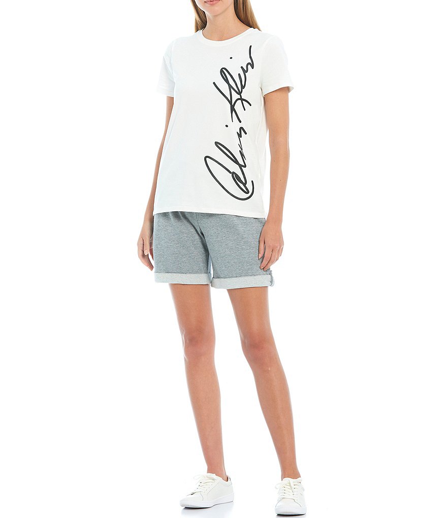 Marc New York Paperbag Waist Sueded Jersey Drawstring Shorts