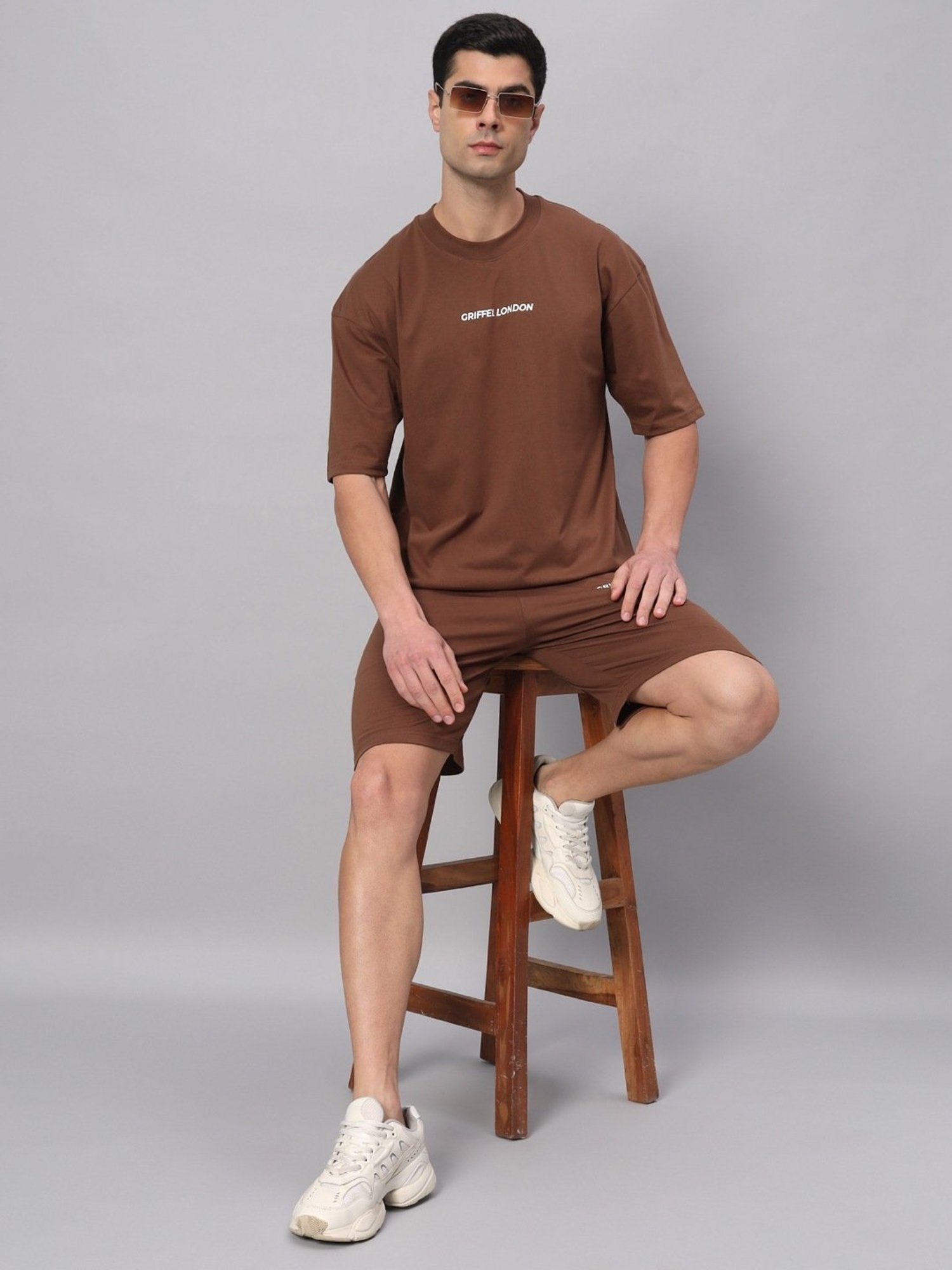 Griffel Bronze Cotton Loose Fit Printed T-Shirt