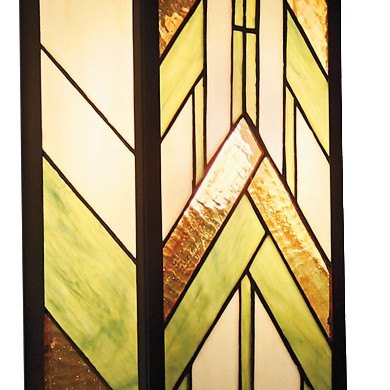 16.25" Stained Glass 1-Light Rectangular Mission Style Outdoor Light Wall Sconce - River of Goods