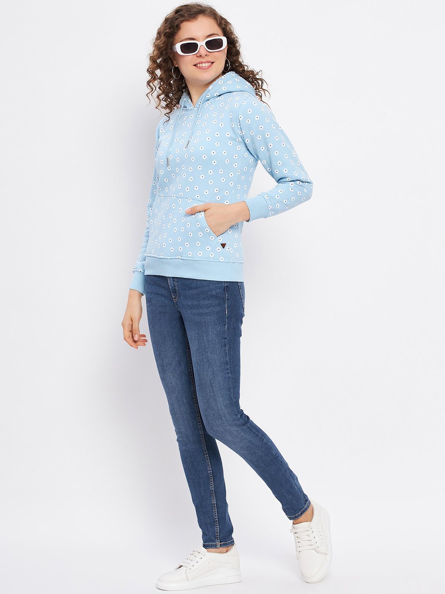 Duke Powder Blue Printed Hoodie