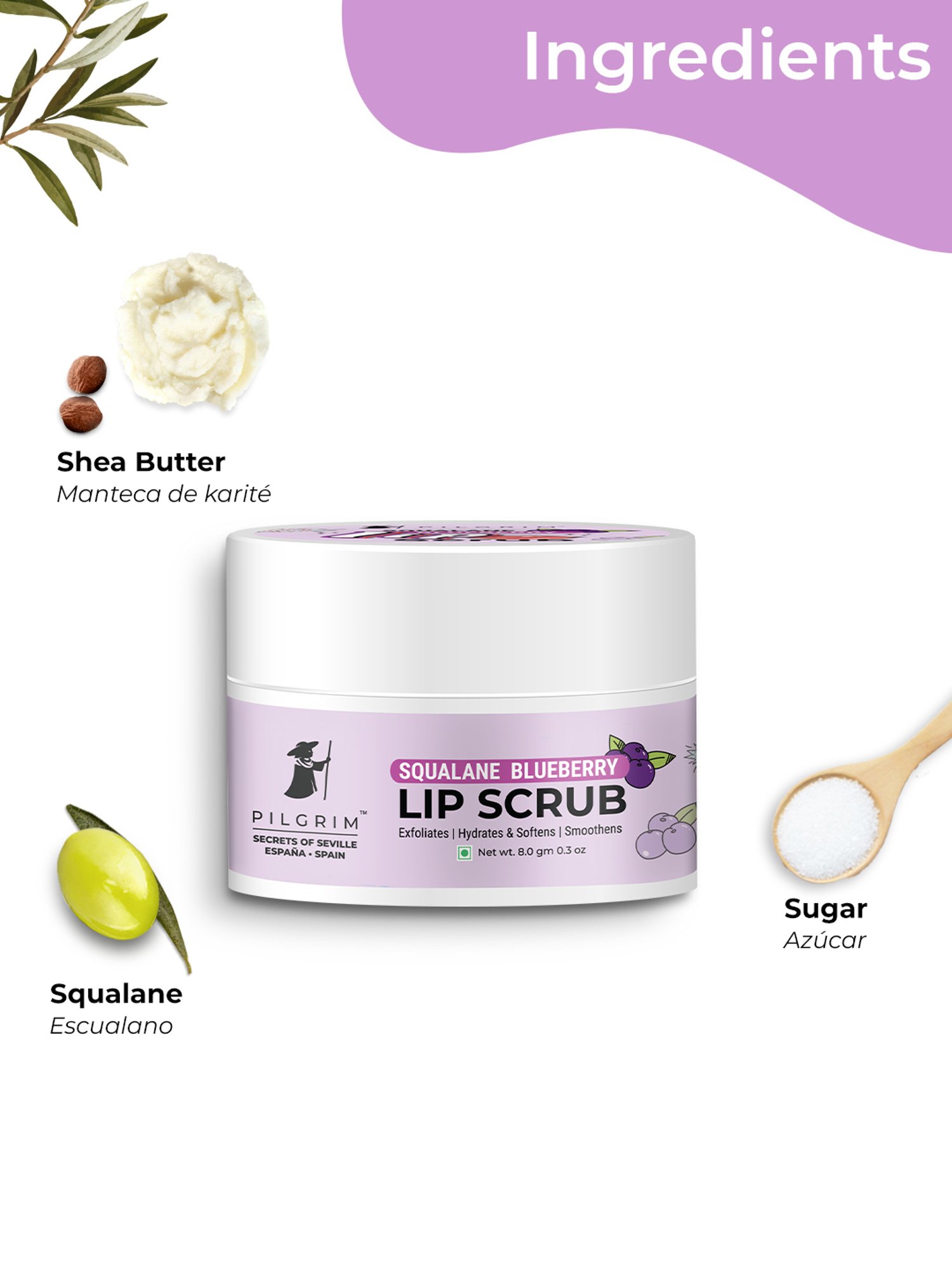 ENN Sugar Rush Nourishing Lip Scrub with Pomegranate & Vitamin E - 6 gm