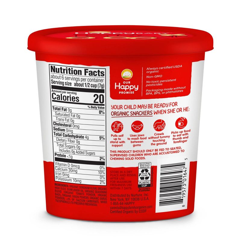 HappyBaby Tomato Basil Baby Snacks - 1.5oz