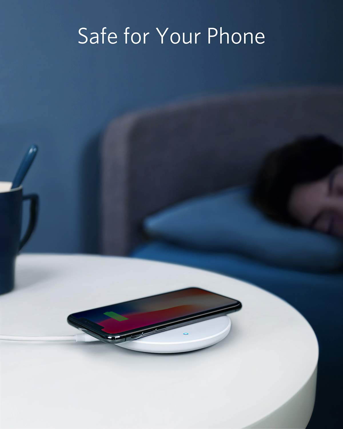 PowerWave 7.5 Fast Wireless Charging Pad with Internal Cooling Fan, Qi-Certified, 7.5W Charges iPhone X / 8/8 Plus, 10W Charges Galaxy S9/S9+/S8/S8+/S7/Note 8, LG G7 (with Quick Charge Adapter)