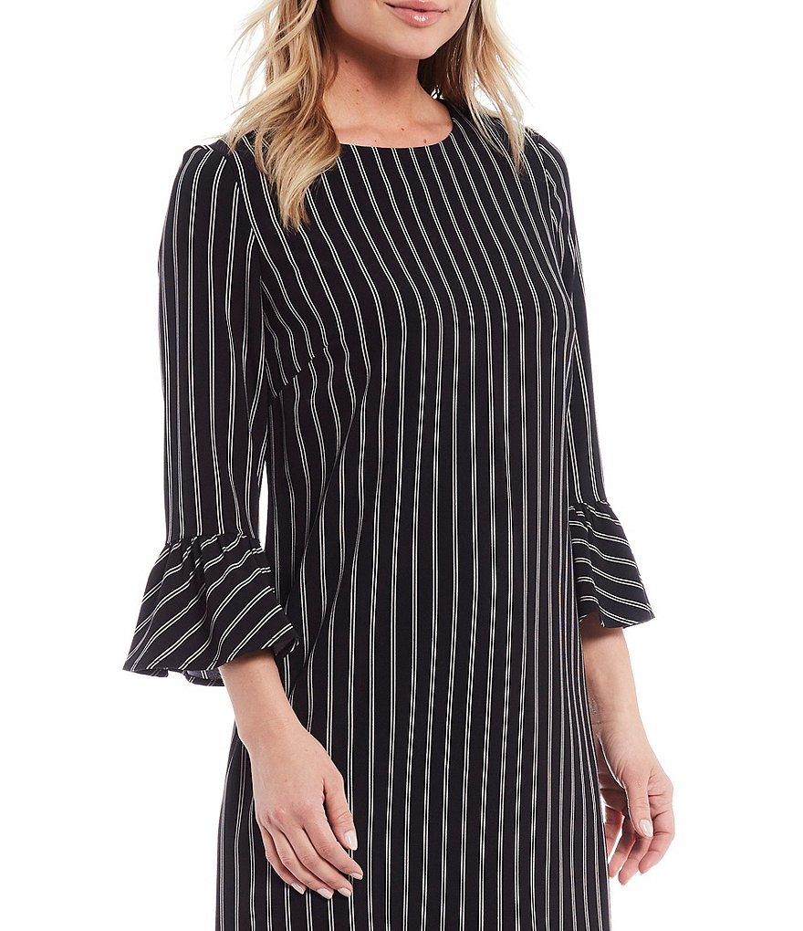 Preston & York Renee Stripe Flutter Sleeve Dress